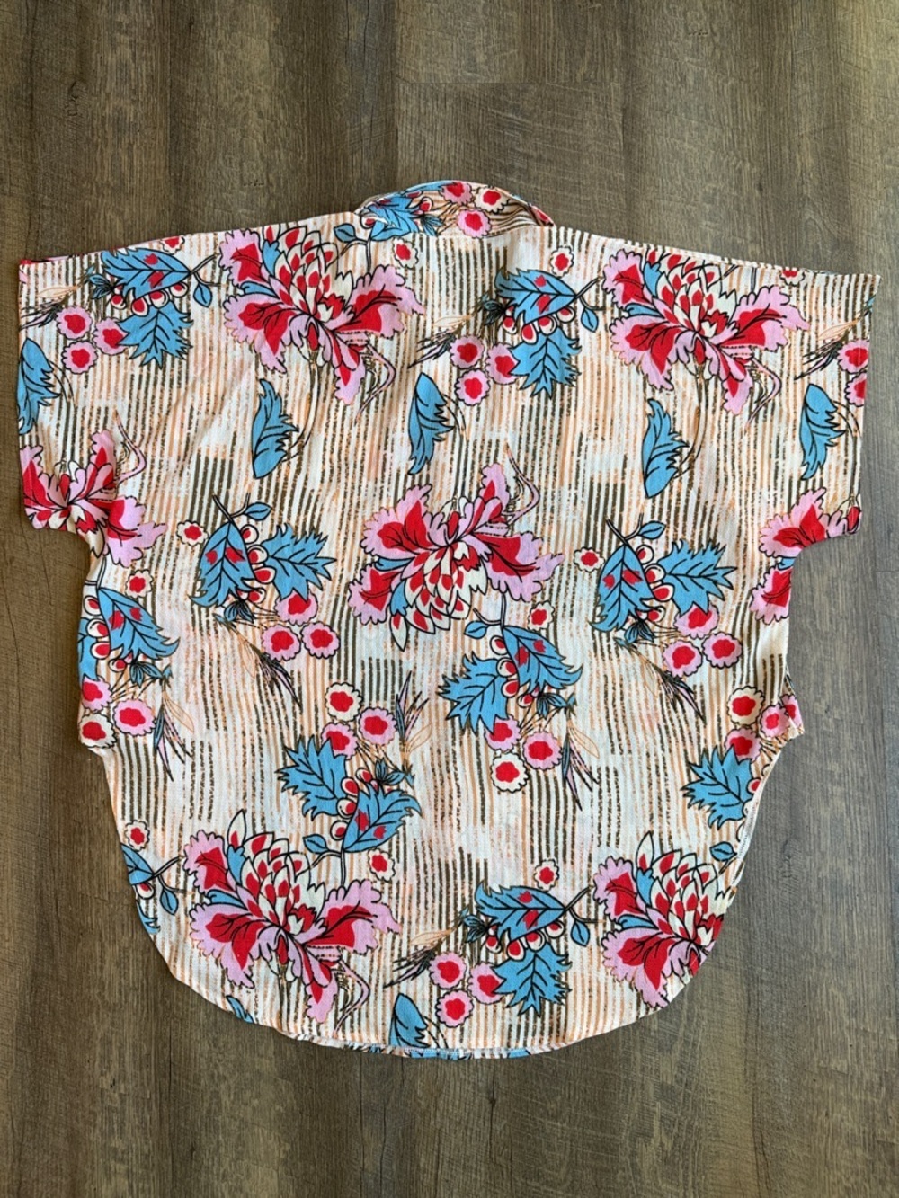 CUPSHE Women’s Floral Short-Sleeve Oversized Button-Up Coverup Shirt Size Small - Picture 10 of 12